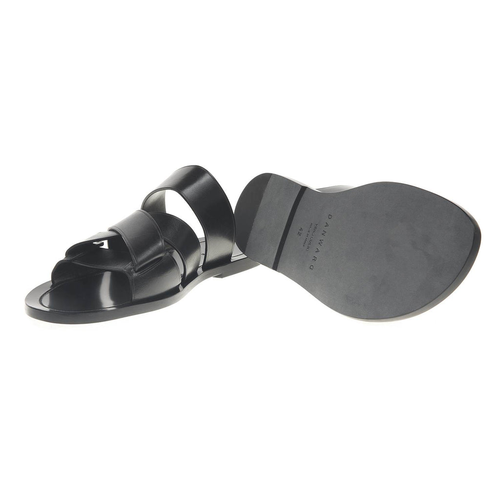CRISSCROSS MULTI-STRAPPED LEATHER SANDAL