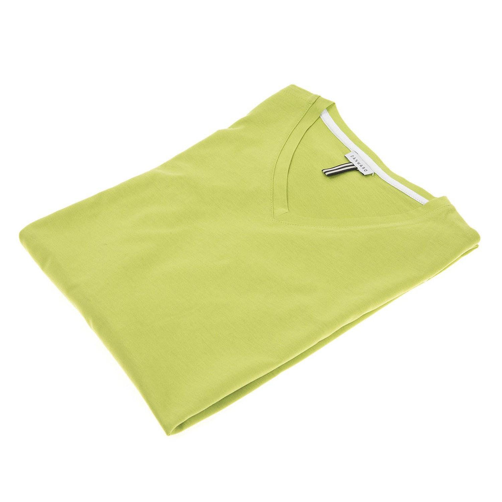 COTTON V-NECK T-SHIRT WITH CONTRAST INSERT DETAIL