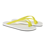 BICOLORED CROSS TOE FLIP-FLOP, WHITE WITH LEMON