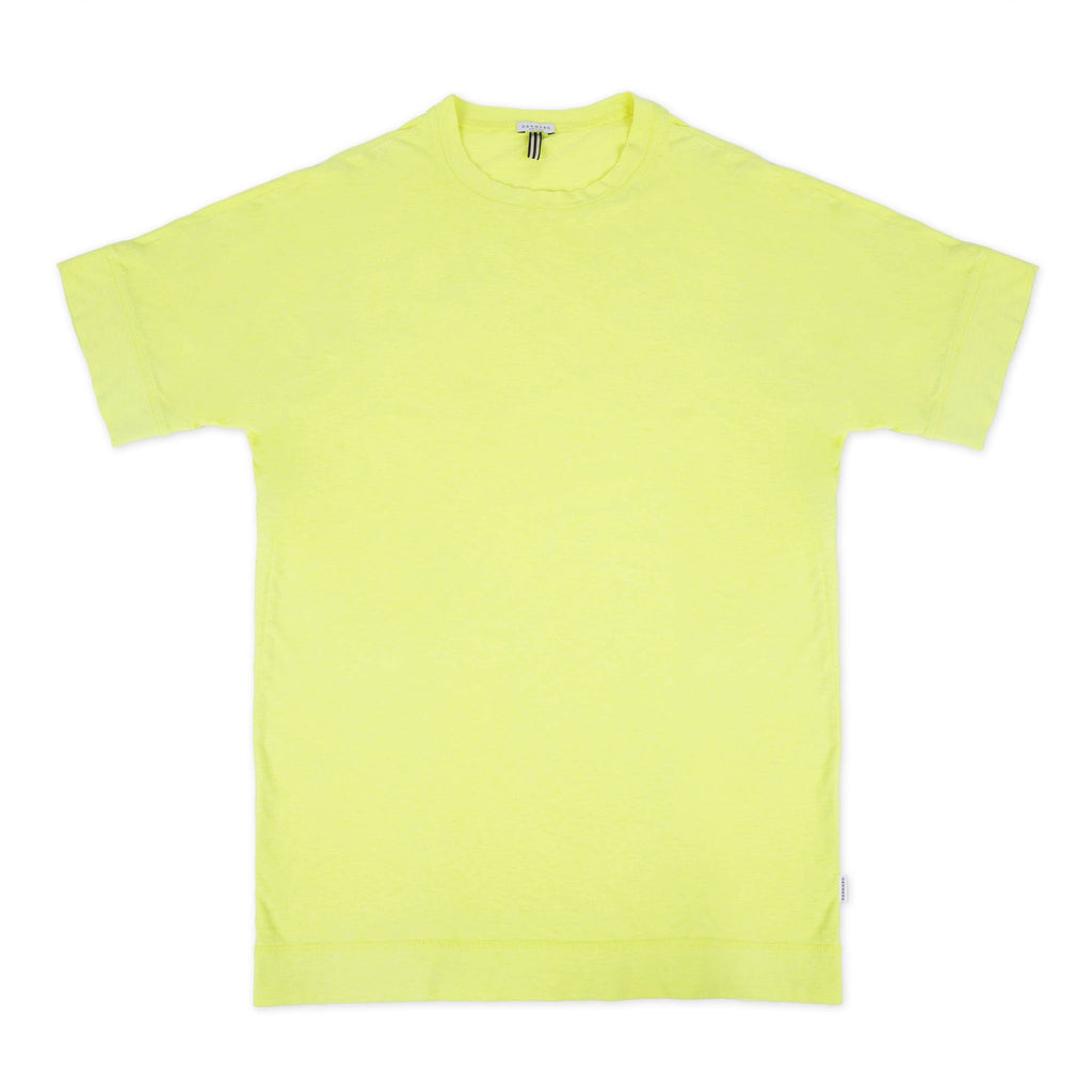 COTTON/LINEN JERSEY T-SHIRT WITH KIMONO STYLE SHORT SLEEVES