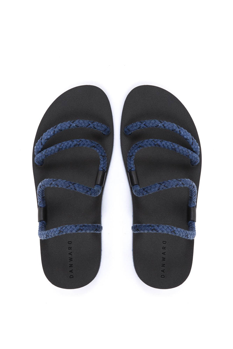 COTTON CORD LACED SANDAL WITH BICOLORED MICRO SOLE