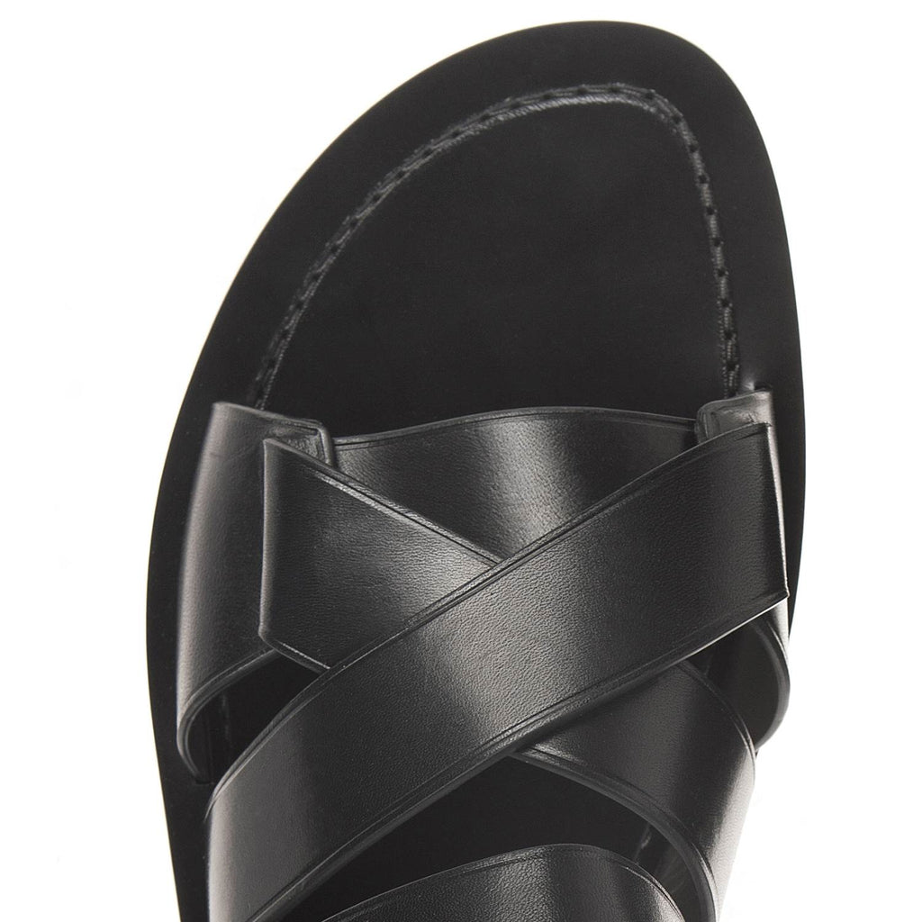 CRISSCROSS MULTI-STRAPPED LEATHER SANDAL