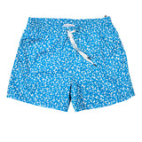 BLUE ELASTICATED MID-LENGTH SWIM BOXER