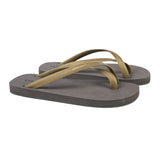 BICOLORED CROSS TOE FLIP-FLOP, MUD WITH GOLD