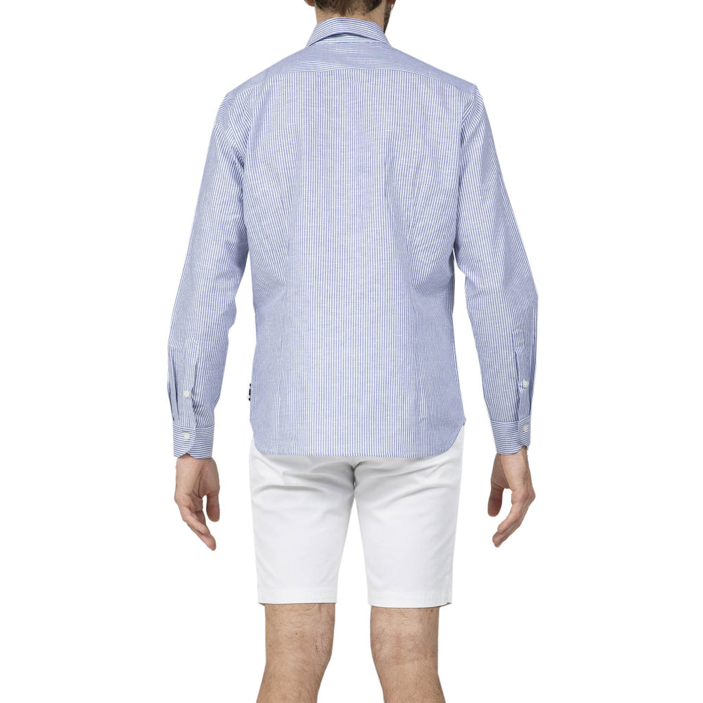 LONG SLEEVE STRIPED SHIRT IN LINEN AND COTTON