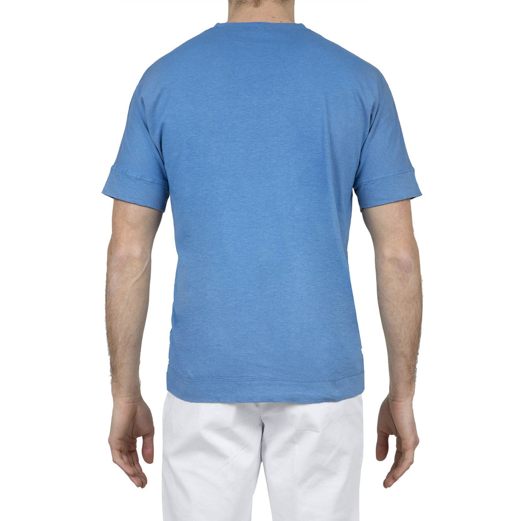 COTTON/LINEN JERSEY T-SHIRT WITH KIMONO STYLE SHORT SLEEVES
