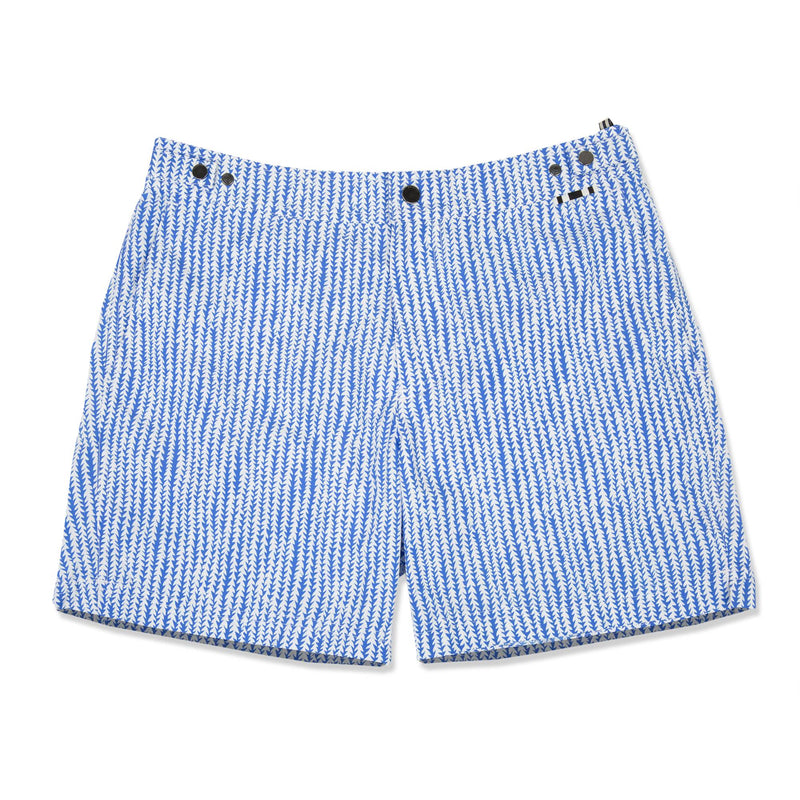 BLUE TAILORED MID-LENGTH SWIM SHORT