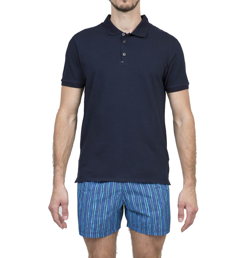 COTTON PIQUÉ POLO WITH RAW EDGE DETAIL