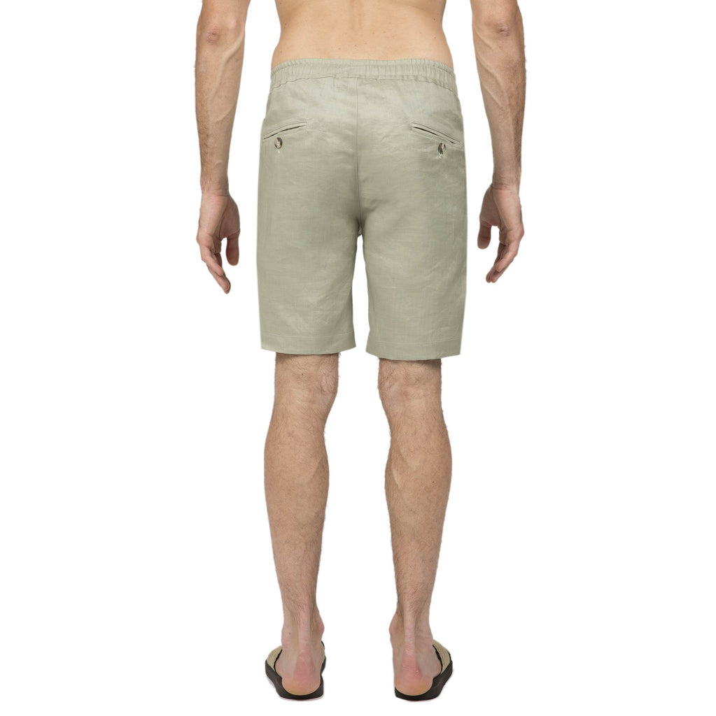 MINT ELASTICATED LINEN SHORT WITH DRAWSTRING