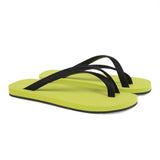 BICOLORED CROSS TOE FLIP-FLOP, GREEN WITH BLACK