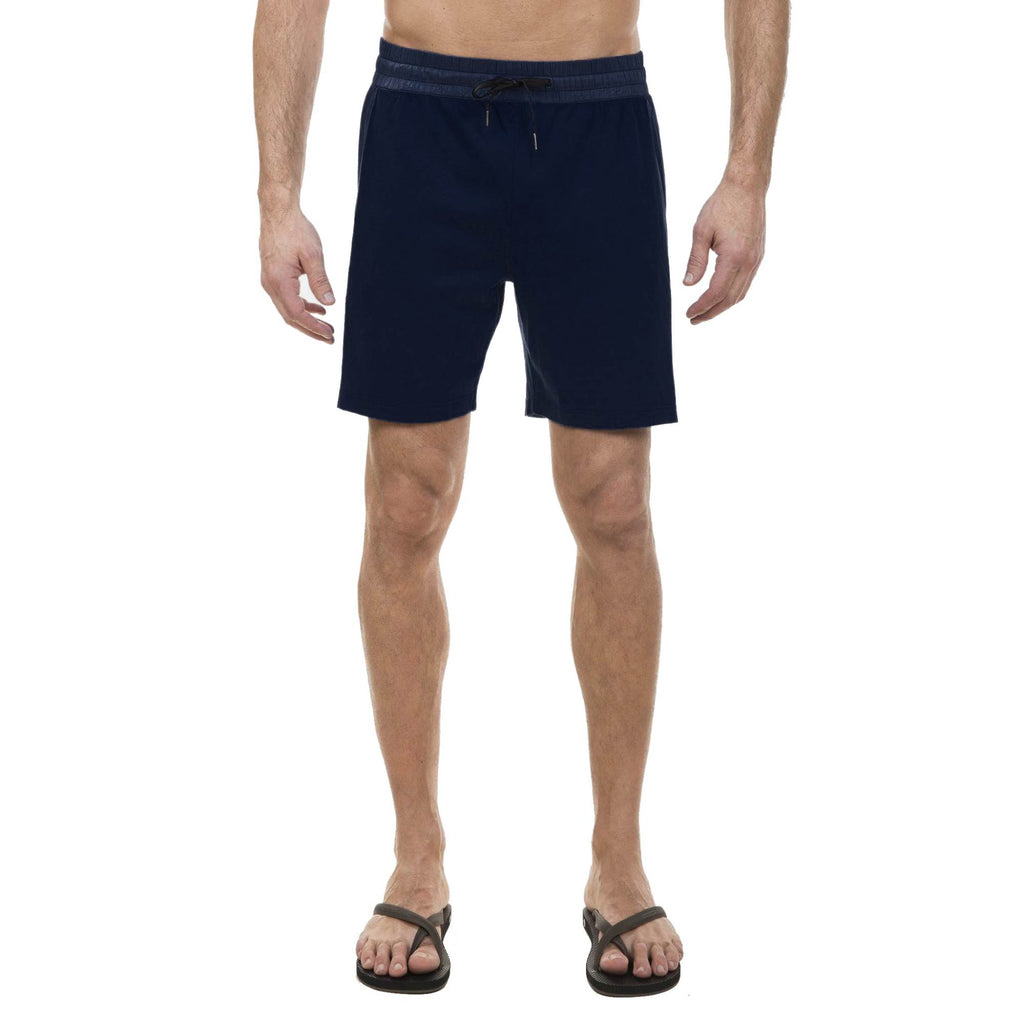 JERSEY-POPELINE GARMENT DYED DRAWSTRING SHORT
