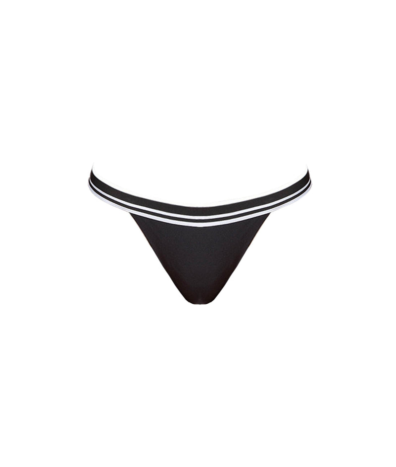BLACK ZANTE ELASTICATED BIKINI BOTTOM