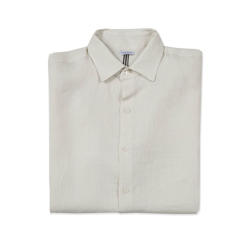 IVORY LINEN LONG SLEEVE SHIRT