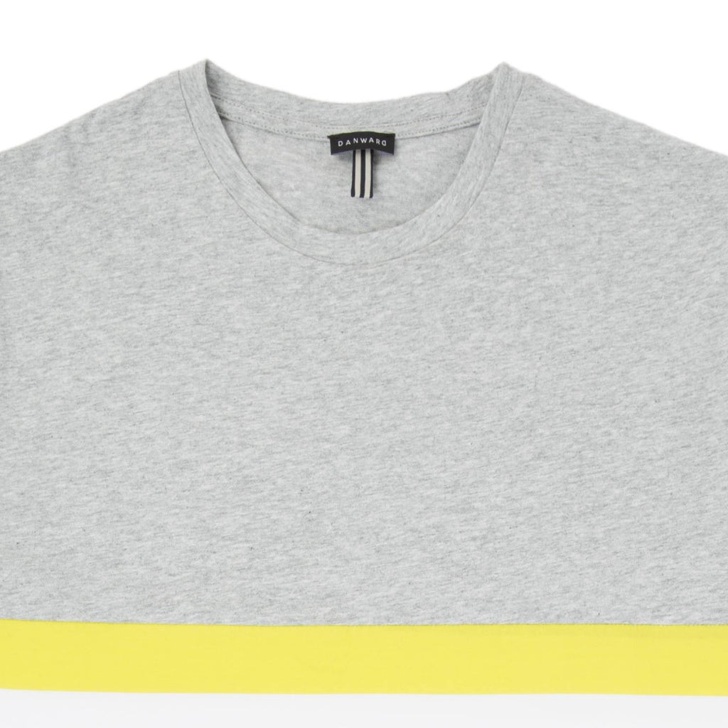 COTTON CREW NECK T-SHIRT IN MELANGE JERSEY WITH CONTRAST DECKCHAIR STRIPES