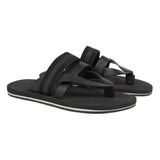 BICOLORED MICRO SOLE LEATHER THONG WITH GROSGRAIN TRIM