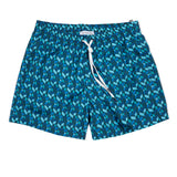 TURQUOISE ELASTICATED MID-LENGTH SWIM BOXER