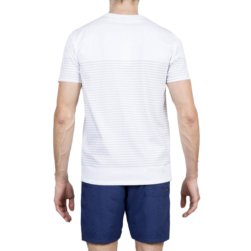 PIMA COTTON SCOOP NECK T-SHIRT WITH STRIPE PRINT