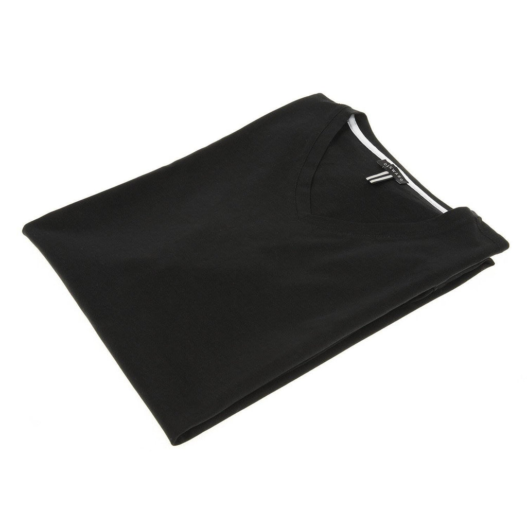 COTTON V-NECK T-SHIRT WITH CONTRAST INSERT DETAIL