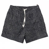 BLACK PRINT ELASTICATED MID-LENGTH SWIM SHORT
