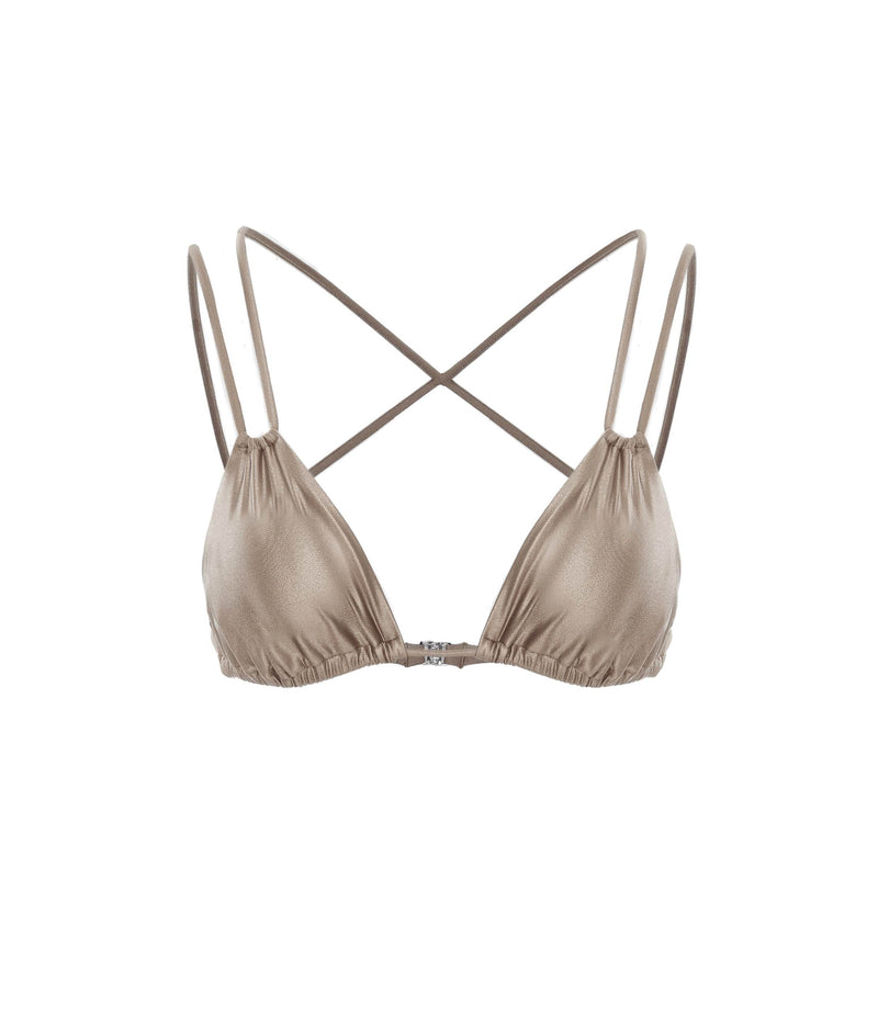 GOLD IDRA TRIANGLE BIKINI TOP WITH DOUBLE STRAP