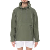 NYLON AND MESH ZIPPERED WINDBREAKER WITH HOOD