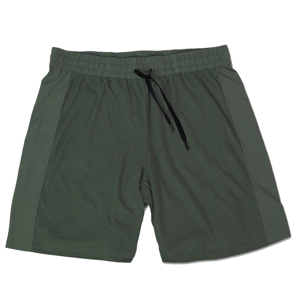JERSEY-POPELINE GARMENT DYED DRAWSTRING SHORT