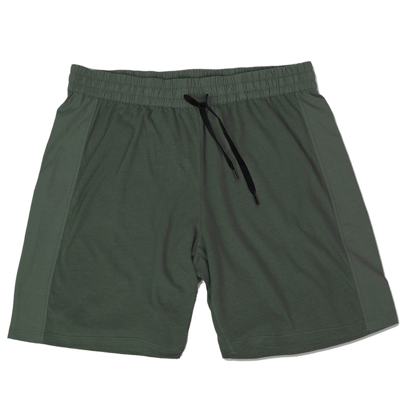 JERSEY-POPELINE GARMENT DYED DRAWSTRING SHORT