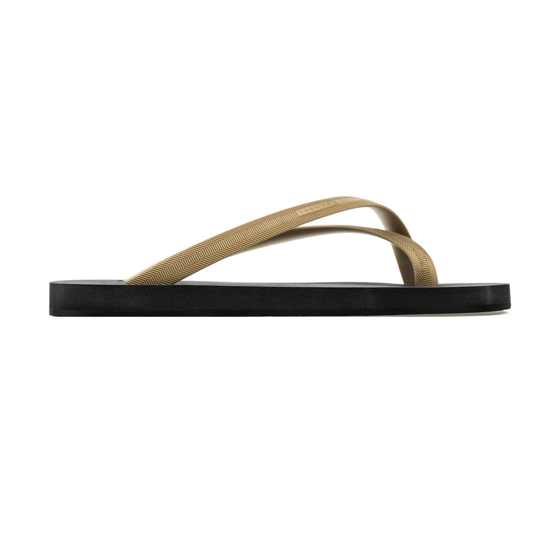 BICOLORED CROSS TOE FLIP-FLOP, BLACK WITH GOLD
