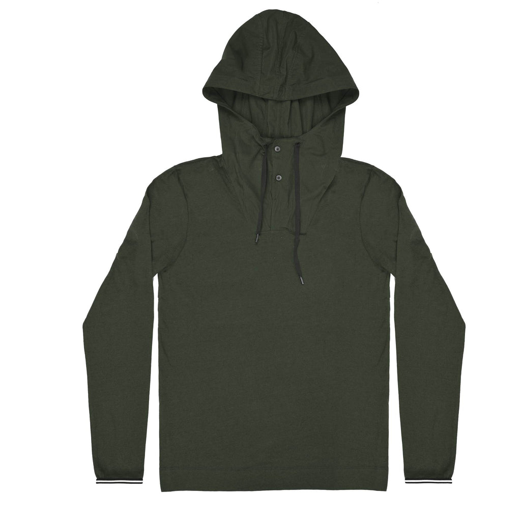 JERSEY LONG-SLEEVED T-SHIRT WITH POPLIN HOOD