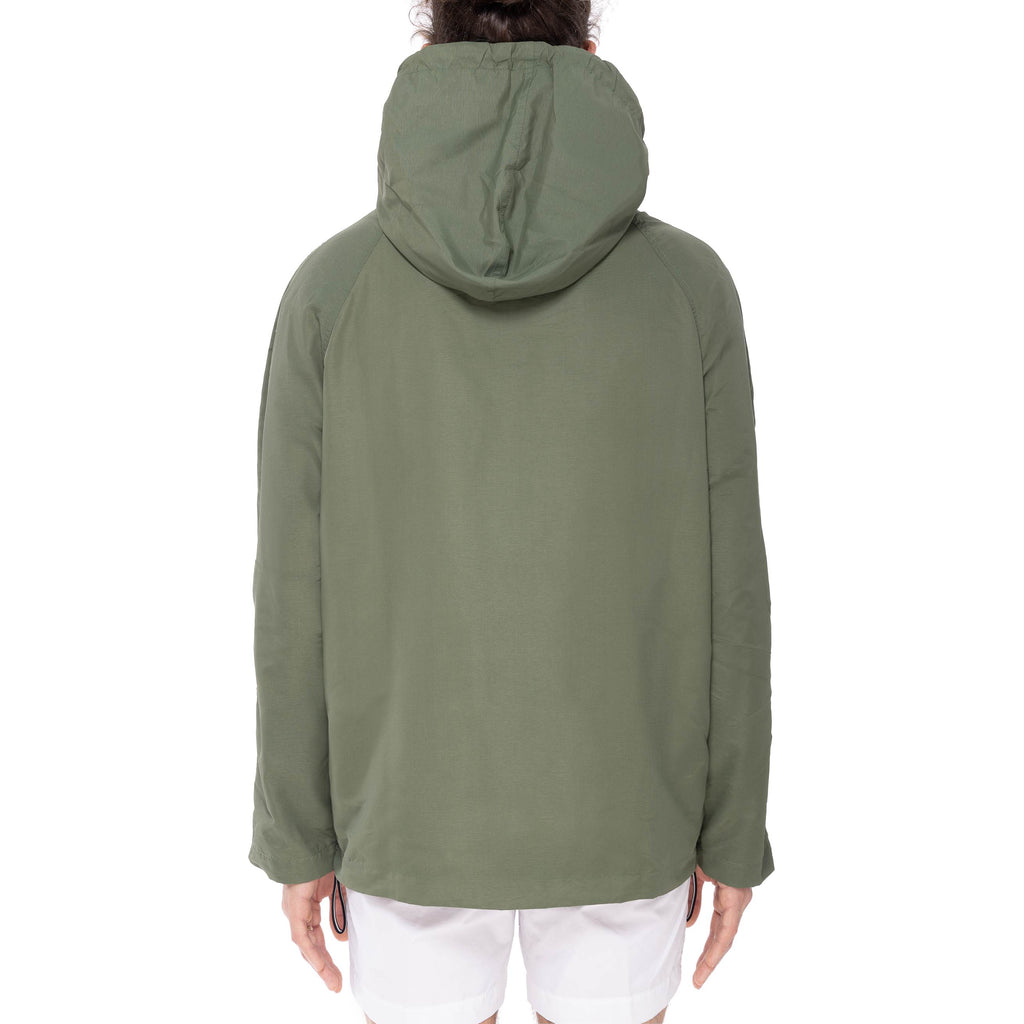 NYLON AND MESH ZIPPERED WINDBREAKER WITH HOOD