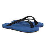 BICOLORED CROSS TOE FLIP-FLOP, BLUE WITH BLACK