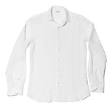 WHITE LINEN LONG SLEEVE SHIRT