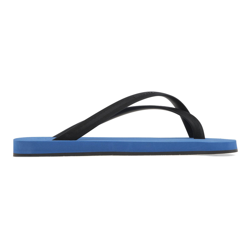 BICOLORED CROSS TOE FLIP-FLOP, BLUE WITH BLACK