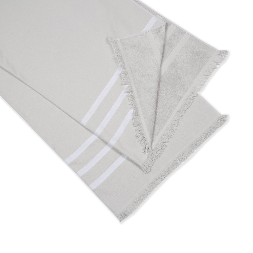 FRINGED JACQUARD COTTON TERRY DOUBLE SIDED BEACH TOWEL