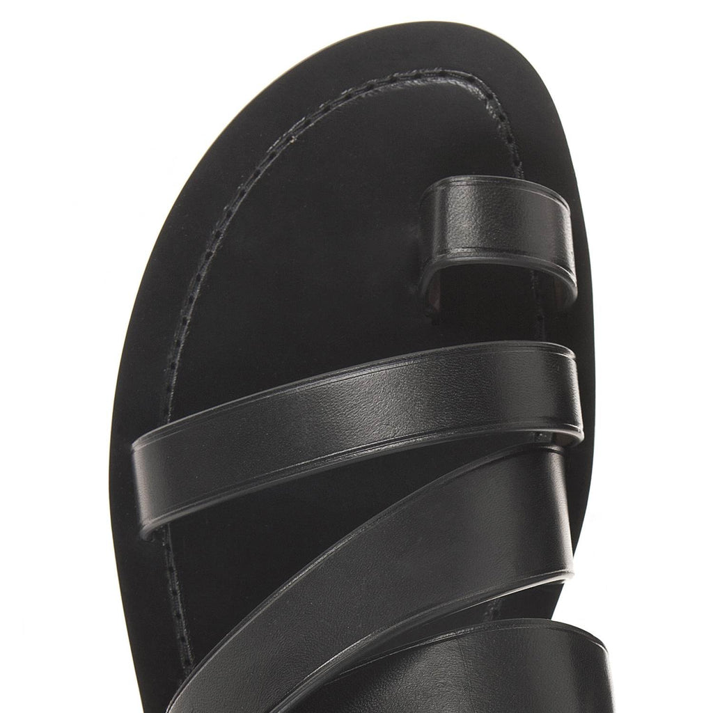 MULTI STRAP LEATHER SLIDE