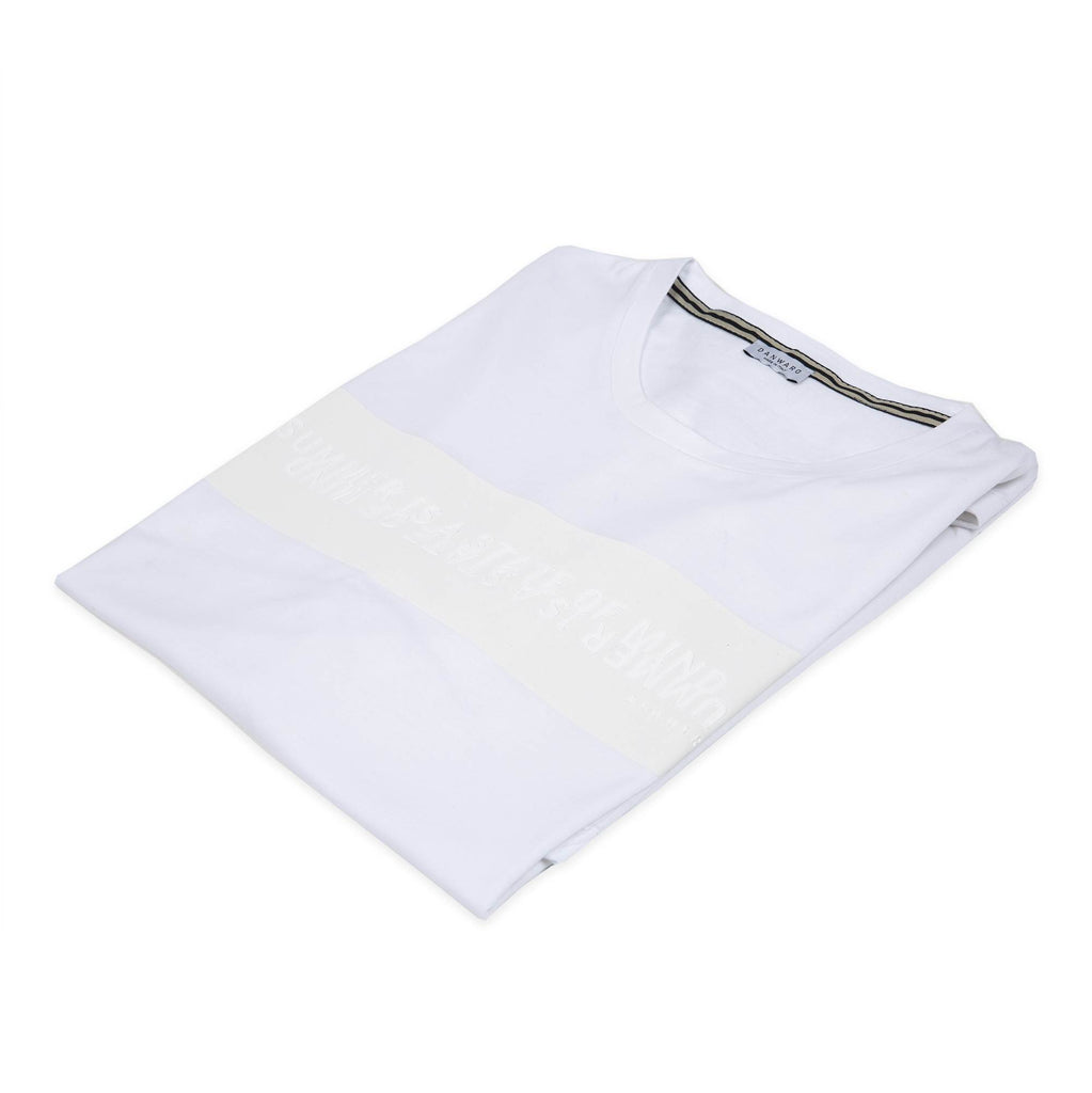 COTTON JERSEY T-SHIRT WITH TONE ON TONE SLOGAN PRINT