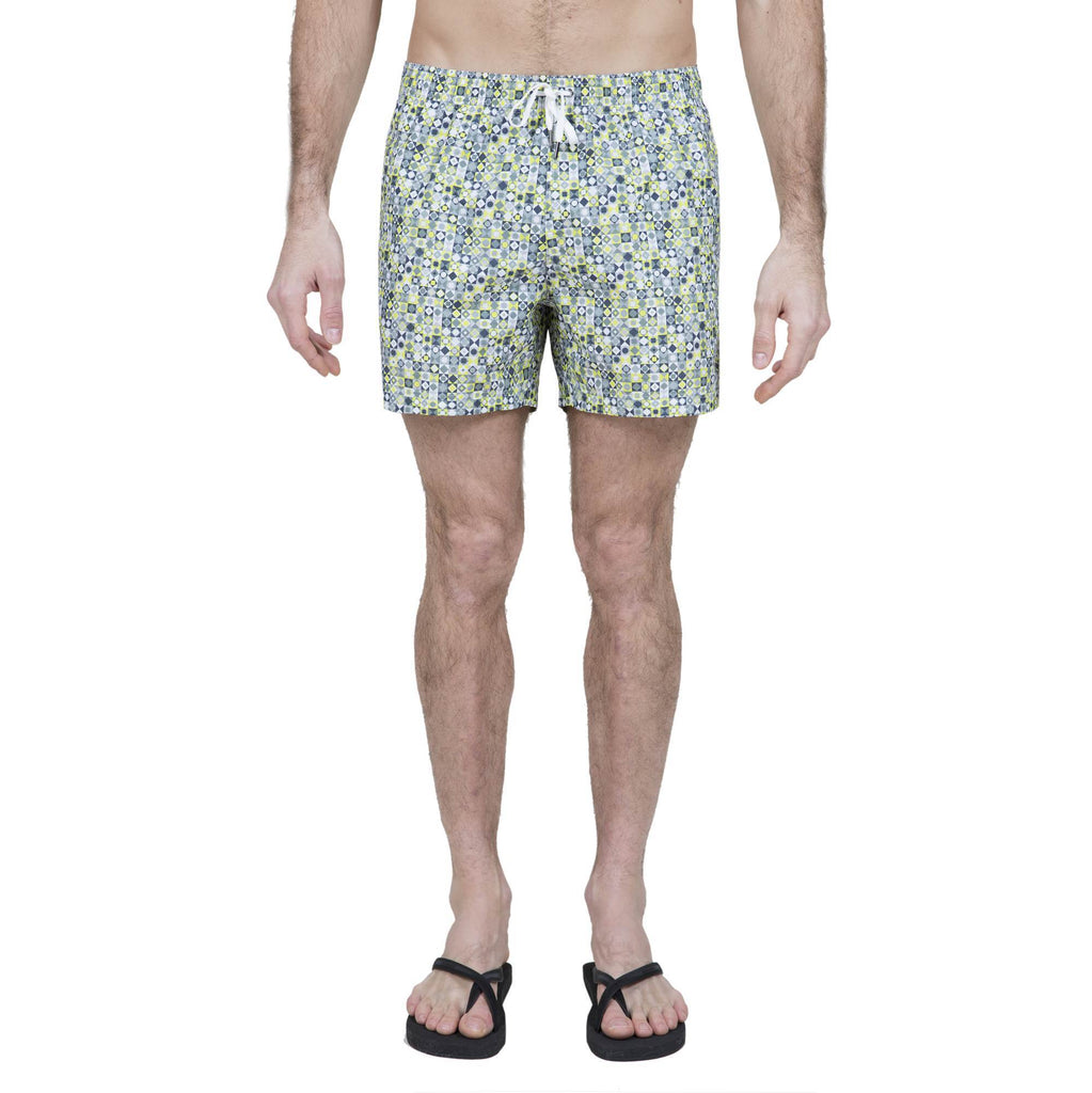 LEMON PRINT ELASTICATED MID-LENGTH SWIM SHORT
