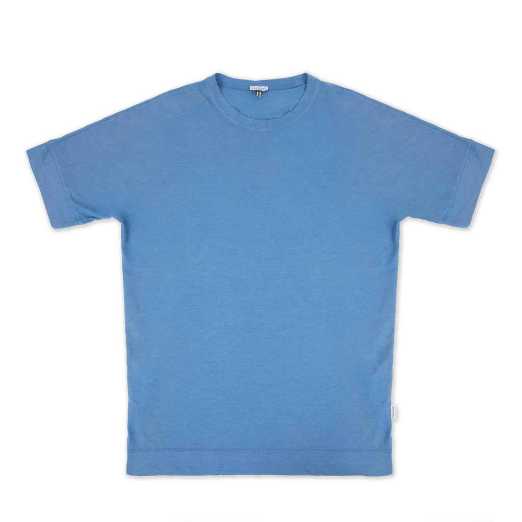 COTTON/LINEN JERSEY T-SHIRT WITH KIMONO STYLE SHORT SLEEVES