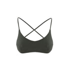 KHAKI MALTA BIKINI TOP WITH CRISS-CROSS STRAPS