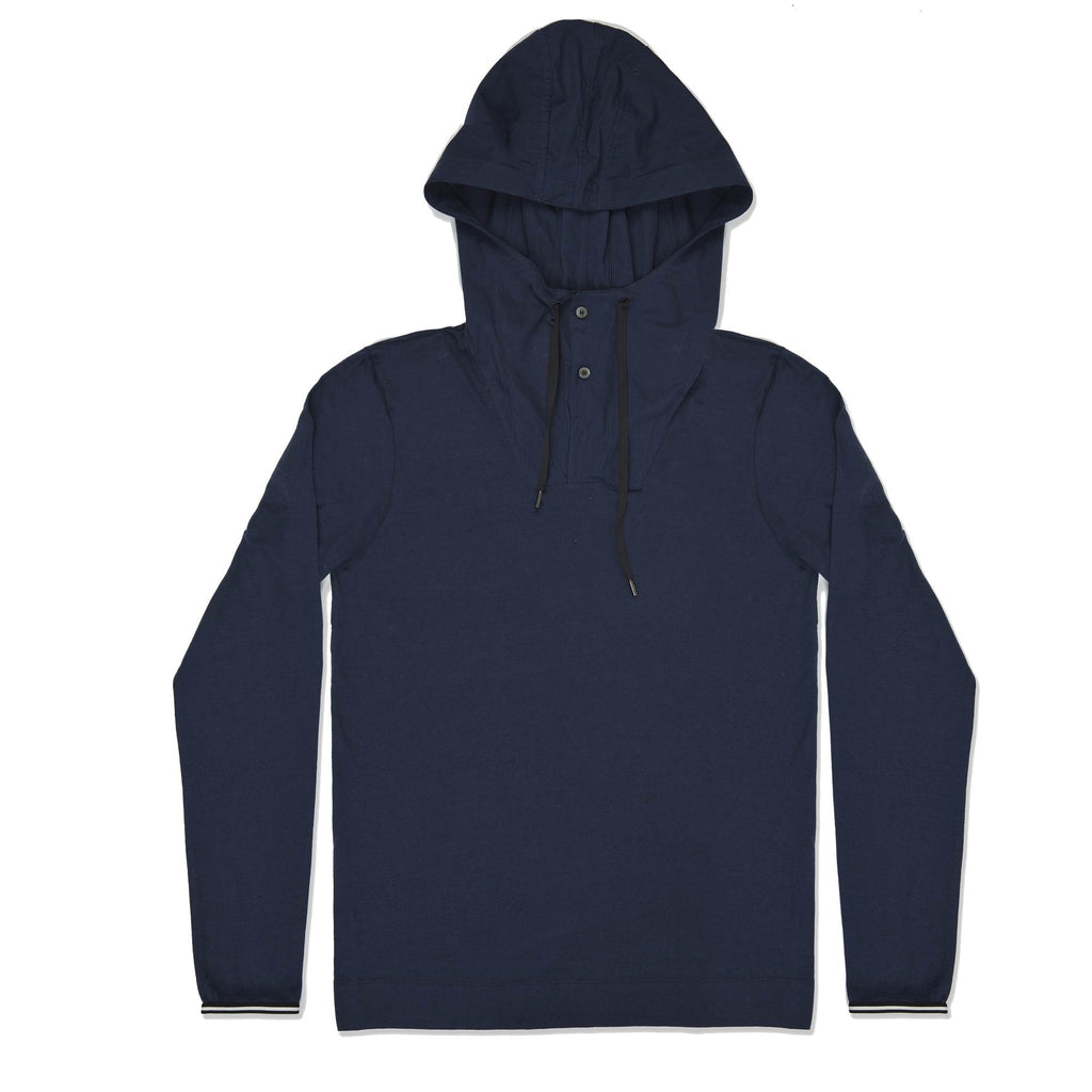 JERSEY LONG-SLEEVED T-SHIRT WITH POPLIN HOOD