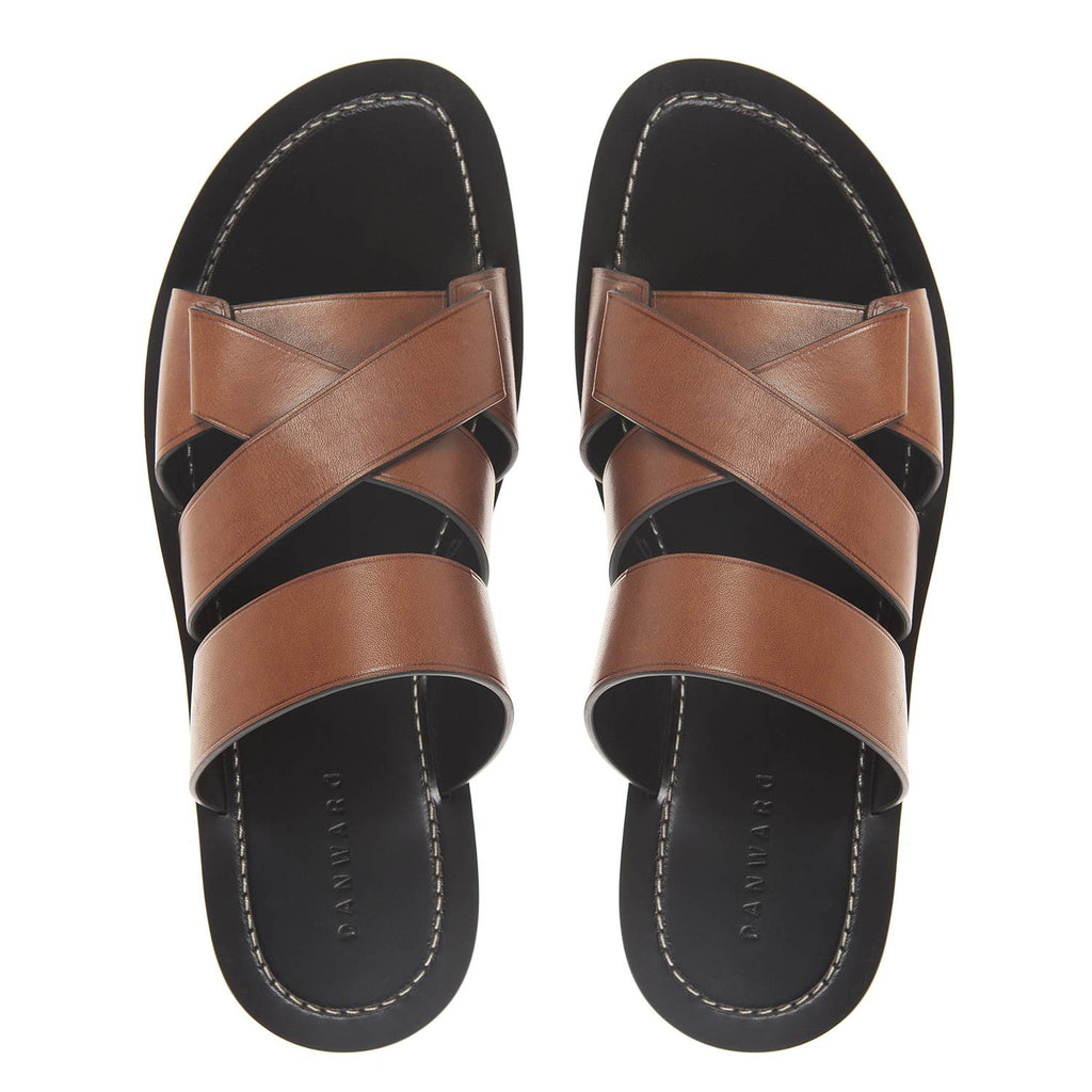 CRISSCROSS MULTI-STRAPPED LEATHER SANDAL