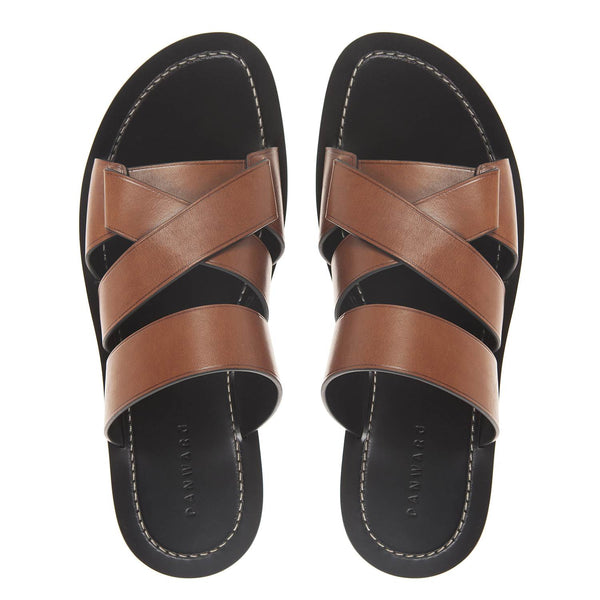 U*N様 定価6万　GUNTAS Genuine Leather Crossbo Prada Leather Crisscross Slides | Saks Fifth Avenue