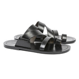 MULTI STRAP LEATHER SLIDE