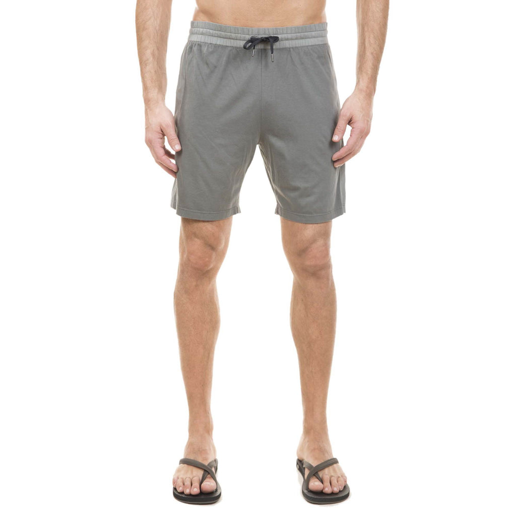 JERSEY-POPELINE GARMENT DYED DRAWSTRING SHORT