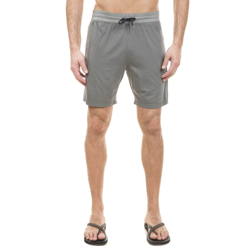 JERSEY-POPELINE GARMENT DYED DRAWSTRING SHORT