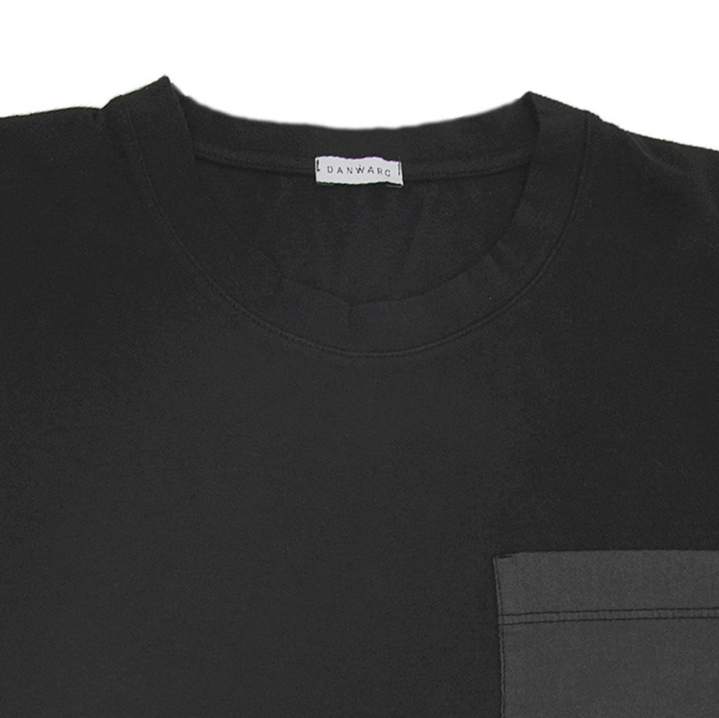 COTTON JERSEY-POPELINE GARMENT DYED LONG SLEEVE CREW NECK T-SHIRT