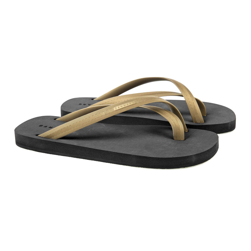 BICOLORED CROSS TOE FLIP-FLOP, BLACK WITH GOLD