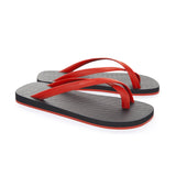 BICOLORED CROSS TOE FLIP-FLOP, BLACK WITH RED