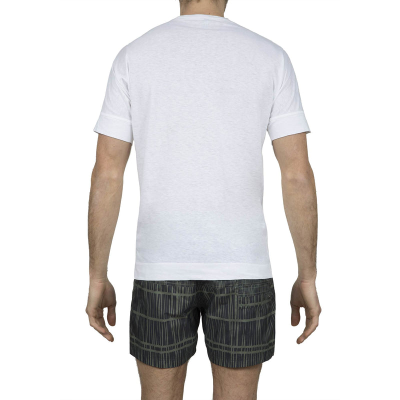 COTTON/LINEN JERSEY T-SHIRT WITH KIMONO STYLE SHORT SLEEVES