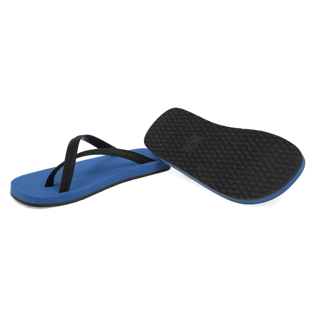 BICOLORED CROSS TOE FLIP-FLOP, BLUE WITH BLACK